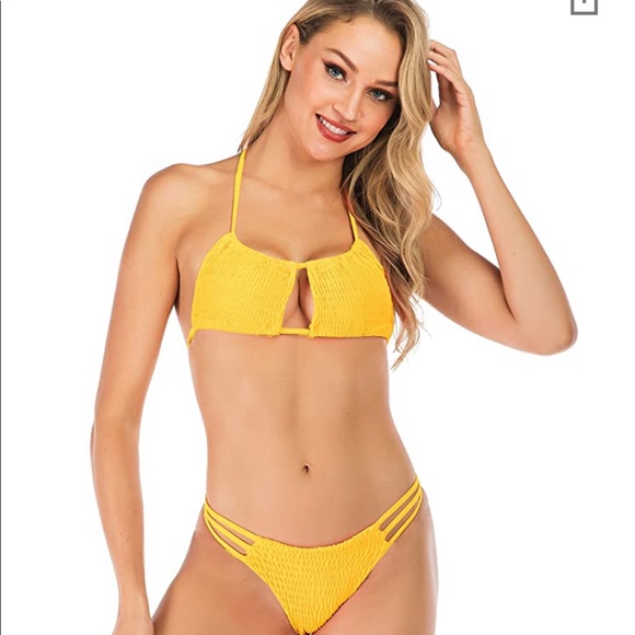 Bikini 2 piece yellow size large NWOT - Picture 3 of 8